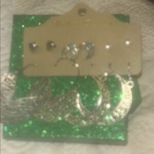 Elegant Silver Hoop and Stud Earring Set